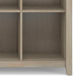 SIMPLIHOME Acadian Bookcase - 57 inch Tall 12-Cube Solid Wood Storage Display Unit in Distressed Grey, Transitional Cube Organizer for Living Room or Office with Fixed Shelves and Tapered Legs