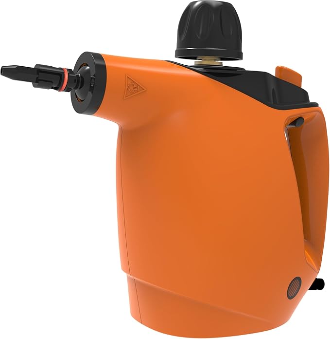 Handheld Steam Cleaner, Steam Cleaner with 16 PCS Accessory & Safety Lock, 500ML Large Natural Surface Steam for Cleaning, Multipurpose Steam Cleaner for Home, Car, Bathroom, Grease(Sun orange)