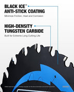 CRALY 4-1/2 Inch 24 Teeth Wood Cutting Framing Circular Saw Blade, 3/8 Inch Arbor, Carbide Tipped, Thin Kerf, Black Ice™ Coating, for Plywood, MDF, OSB, Laminated, 3-Pack(C0424FR-3)
