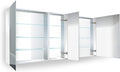 Krugg 60 Inch Tri-View Medicine Cabinet | Recess or Surface Mount | Blum Hinge 170 Degree Soft Close | (60"x30"