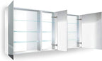 Krugg 60 Inch Tri-View Medicine Cabinet | Recess or Surface Mount | Blum Hinge 170 Degree Soft Close | (60"x30"