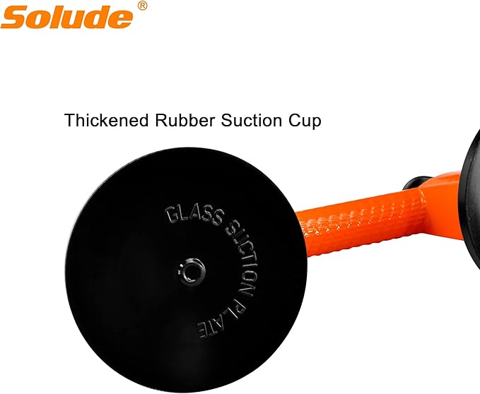 SOLUDE 2 Pack Glass Suction Cups,Aluminium Heavy Duty Vacuum Handle Glass Holder for Lifting Large Glass/Window/Tiles/Mirror/Granite/Floor Gap Fixer/Windshield Removal & Install Tool
