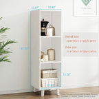 IOTXY Open Cube Low Bookcase - 3-Tier Freestanding Storage Display Cabinet Organizer with Legs for Home Office, 3-Cubes Open Shelf Short Bookshelf, White