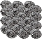 Superio Stainless Steel Scourers Steel Wool Scrubber Pad Used for Dishes, Pots, Pans, Grill, Stoves, and Ovens, Easy scouring for Tough Kitchen Cleaning Pack of 24