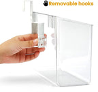 vacane 2 Pack Plastic Over Cabinet Door Organizer with Removable Hooks, Clear Hanging Baskets for Organizing Over the Cabinet Organizer Holder for Kitchen, Bathroom-Hang Outside or Inside Door-XL