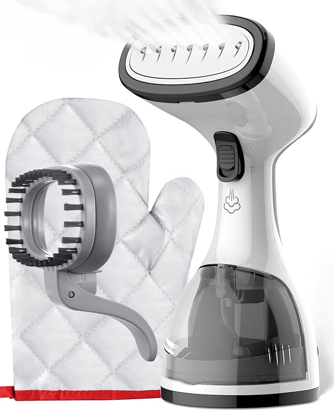 Steamer for Clothes, Kolohoso 1500W Fast Heat Up Handheld Garment Steamer, Portable Travel Clothing Fabric Steamer with Upgraded Nozzle and 260ml Water Tank (Grey)