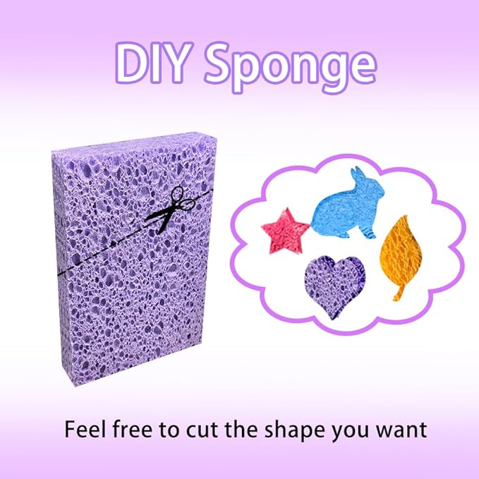 Cellulose Sponges for Dish,Heavy Duty Scrub,Messes Without Scratching Sponges Kitchen,DIY sponges(10Pack)