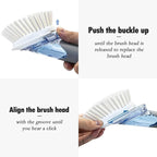 Soap Dispensing Replacement Dish Brush Storage Set with 2 PCS Brush Refills & Holder - RIMAY Dispenser Scrub Cleaning Scrubber Kitchen Dishwashing Dish Wand Handle for Dishes/Pans/Pots/Sink(Grey)