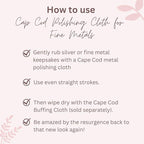 Cape Cod Polishing Cloths for Fine Metals | Jewelry Cleaner and Tarnish Remover | Silver Polishing to a Brilliant Shine | Foil Pack of (2) 4x6 Cloths