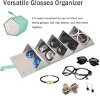 Kenpal Sunglasses Storage Organizer Holder Foldable Travel Case with 5 Slot Compartments for Multiple Glasses