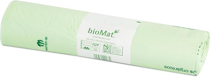 bioMat 64 Gallon Compostable Trash Bags, 10 Count, BPI ASTM D6400 Certified Large Compost Bags for Gargabe Bin