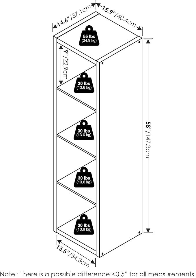 Furinno Cubicle Open Back Decorative Verticle Cube Storage Organizer, 4-Cube, White