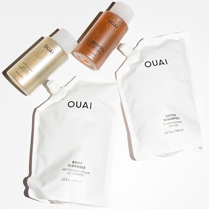 OUAI Body Cleanser Refill, Dean Street - Foaming Body Wash with Jojoba Oil and Rosehip Oil to Hydrate, Nurture, Balance, Soften Skin - Paraben, Phthalate and Sulfate Free Skin Care Products (32 Fl Oz)