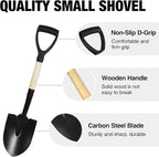 REDCAMP 27" Shovel for Digging, Garden Spade Tool with D-Handle, Manganese Steel Wooden Handel Spade Digging Tool,Beach,Sand Car Snow Shovel