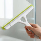 Window Squeegee with Ergonomic Handle, Shower Squeegee for Glass Doors, White and Green, Non-Slip Grip, Glass Cleaning Tool for Windows(Set of 2)