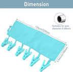TamBee Portable Hanger Clips Travel Clothesline Travel Hangers Towel Drying Rack Clothing Hanger Folding Portable Sock Dock Swimsuit Drying Rack Hanger with 6 Clips Pack of 3 (Blue)