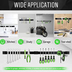 ALWORKKIT Magnetic Tool Holder 12" (4 Pack) - Wall-Mounted Alloy Steel Organizer Bars for Garage, Workshop, Tools Storage Mounting w/Screws.