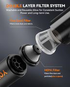 Car Vacuum, Handheld Vacuum Cordless with 21000Pa Powerful Suction & 3 Modes, 4-in-1 Portable Hand Held Mini Vacuum Cleaner Rechargeable, Ultra Light for Car Home Office (Black)