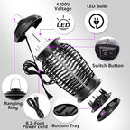 Bug Zapper Indoor & Outdoor, 4200V Mosquito Zapper, 15W Fly Zapper, Mosquito Killer, Fly Traps, Flying Insects Zapper Indoor Outdoor