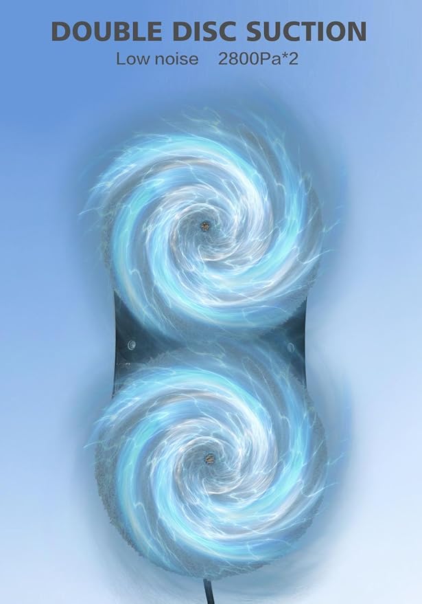 Window Cleaning Robot, Automatic Window Cleaner with Water Spray for Windows/Tiles/Class Door, Inside/Outside, 5600Pa Suction Power, 3.0 Path Planning, Remote Control