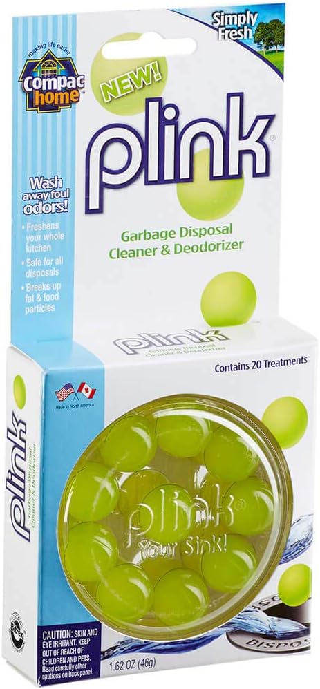 COMPAC HOME Plink Garbage Disposal Cleaner & Deodorizer, Air Fresheners for Garbage Disposal, Simply Fresh Scent, Home Cleaning Products for Kitchen Sink and Clogged Drains, Pack of 4-80 Count Total