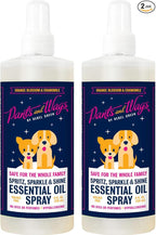 Rebel Green Pants & Wags Spritz, Sparkle & Shine Essential Oil Spray - Orange Blossom & Chamomile - Hypoallergenic - No Dyes or Perfumes - 8 oz - 2 Pack