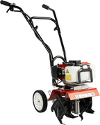 Garden Tiller Cultivator 52CC 2 Stroke Gasoline Powered Land Cultivator Yard Tiller Rototiler for Garden Lawn Digging Weed Removal Soil Cultivation