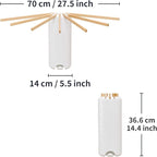 LEQ Wall Mounted Clothes Drying Rack, Garment Rack Foldable Space Saving Laundry Drying Rack with 7 Hanging Rods,Drying Rack Clothing for Laundry Balcony Bedroom Household Wooden