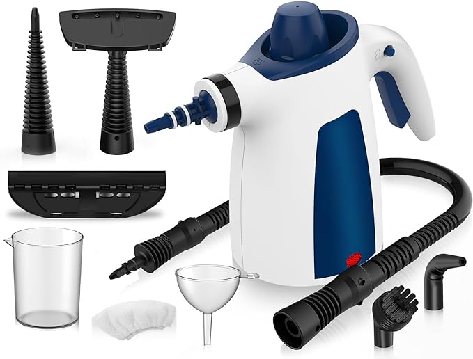 Powerful High-Pressure Steam Cleaner for Home, One-Touch Handheld Steam Cleaner with Safety Lock,9PCS Attachments, 350ML Steamer for Deep Cleaning Tile, Grout, Windows, Shower, Car, bathrooms,Kitchens