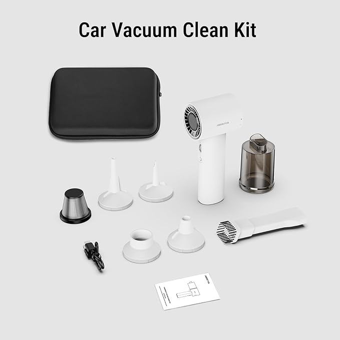 REIKIYA 14KPA High Power Mini Car Vacuum Computer Keyboard Cleaner and Blower Cordless Portable Handheld Vacuum & Compressed Air Duster 2in1 with Green LED Light& Multi-Nozzles for Car Home Office