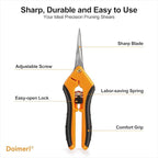 2 Pack Pruning Shears, 6.5” Gardening Scissors with Sharp Stainless Steel Blades and Comfort Grip, Perfect for Fine Pruning, Plants/Bonsai Clipping, Ideal Gift for Plant Lovers