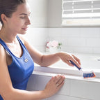 Bring It On Grout Cleaning Brush – Crevice Cleaning Brush with Stiff Nylon Bristles – Heavy-Duty Grout and Tile Cleaner Brush – Scrubbing Brush for Corners, Bathroom, Kitchen, Crevice Gaps