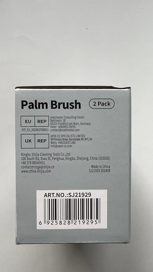 MR.SIGA Dish Scrub Brush, Palm Brush Dish Scrubber with Ergonomic Grip, Kitchen Brushes for Dishes, Blue, Pack of 2