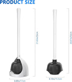 uptronic 2 Pack Toilet Plunger with Holder, Unique Plunger with All-Angle Design, Plungers for Bathroom for 5.7-inch Toilet Drain, Toilet Plunger Heavy Duty- White
