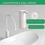 Automatic Soap Dispenser, Touchless Foaming Soap Dispenser Bathroom,Upgrade Hand & Dish Electric Dispenser 4-Level Adjustable Waterproof Wall Mount Kitchen Auto Soap Pump for Thin & Thick Liquid