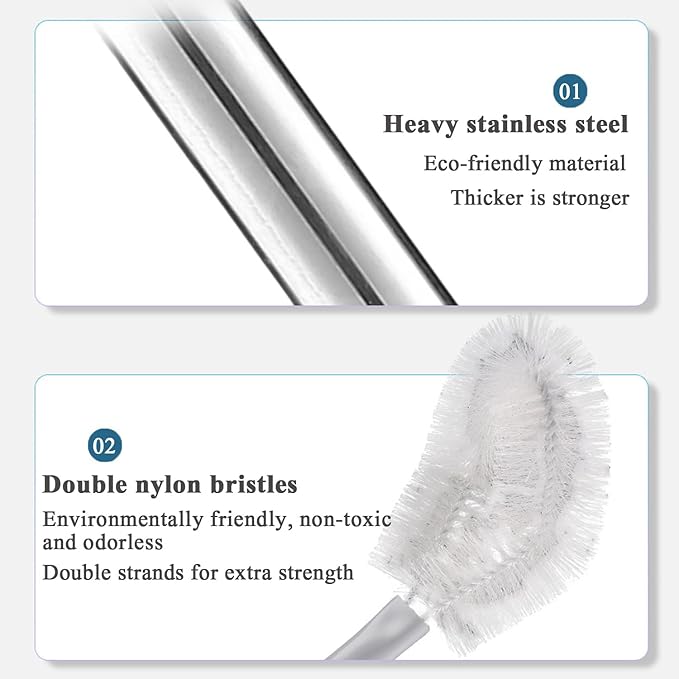 Stainless Steel Water Bucket Bottle Brush, Long Handle Scrubbing Brush, Bendable Brush Head Suitable for Cleaning 1 to 5 Gallon Buckets, 28 in (Gray)