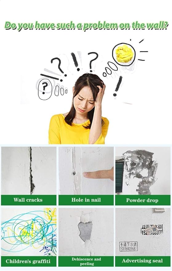 Indoor Safe & Odorless Wall Hole Repair Mixture – Quick-Dry with Scraper, Fast Fills Cracks for Smooth Paint-Ready Walls (Wall Repair Paste 1 Pack)