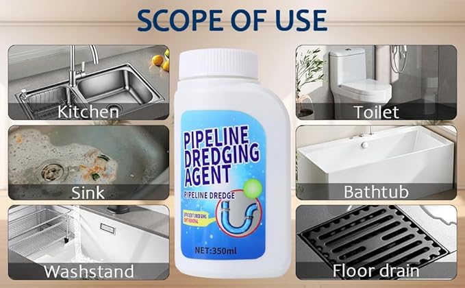 Drain cleaner, Pipeline Dredging Agent - 350ml Clog Remover | Fast-Acting, Drain Cleaner Powder, for Sinks, Showers & Toilets Kitchen Quick Cleaning