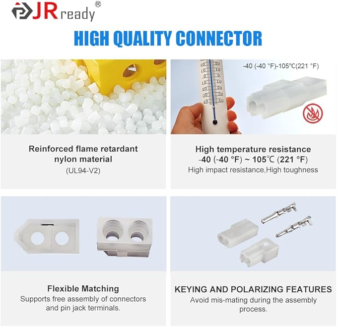 JRready ST6550 .093” Pin Connector Kit 2 3 4 6Pin Connectors Power Crimp Housing Plug 1189 Series Male Female Terminal 14-20AWG Standard Molex 5.03mm Pitch with Crimper Upgraded Pin Removal Tool