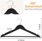 Amazon Basics Wood Suit Clothes Hangers for Closet Organizer, Black, 30-Pack