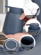 INGOFIN Ceramic Foaming Soap Dispenser - 12 oz Foam Hand Soap Dispenser Bathroom, Ceramic Dish Soap Modern Dispenser with Pump for Kitchen, Matte Blue