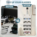 5 Slots Sunglasses Organizer With Hook, Sunglasses Travel Case, Eyeglasses Holder, Multiple Glasses Case for Women Men(COLOR:Grey)