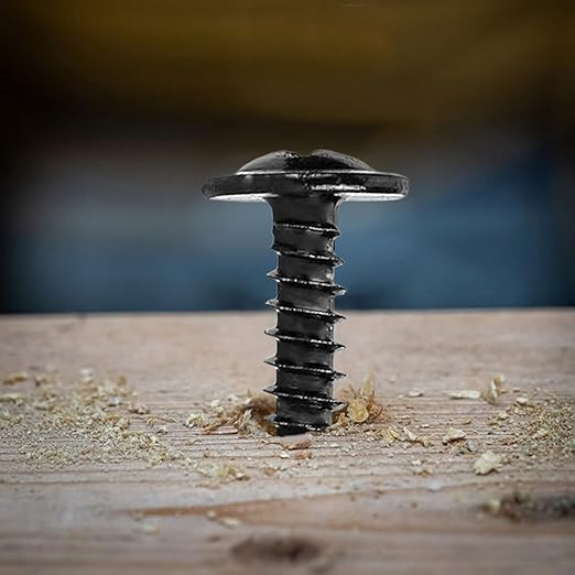 #8 x 3/4" Wood Screw 250Pcs Alloy Steel Standard Thread Truss Head Fast Self Tapping Black Oxide by SG TZH