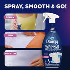 Downy Wrinkle Release Spray Plus, Static Remover, Odor Eliminator, Steamer for Clothes Accessory, Fabric Refresher and Ironing Aid, Light Fresh Scent, 16.9 Fluid Ounce (Pack of 4)