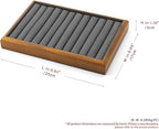 Oirlv Solid Wood 11 Slots Ring Tray Jewelry Organizer Tray Jewelry Drawer Organizer(Grey)