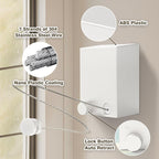 Retractable Clothesline, Clothes Line Retracting Indoor, Retractable Clothesline Indoor, Stainless Steel Travel Clothesline, Not Sagging, Suitable for Balconies, Courtyards, Laundry Rooms