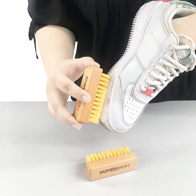 Shoe Cleaning Brushes, Wooden Shoe Sole Bottom Scrub Brush, Stiff Nylon Bristles Scrubbing Stubborn Stains - 3 Pack