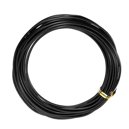Bonsai Training Wire, 2mm x 32.8 ft Anodized Aluminum Floral Plant Training Wire Bendable Metal Stems Accessories for Gardening Branch Fixing Crafts (Black)