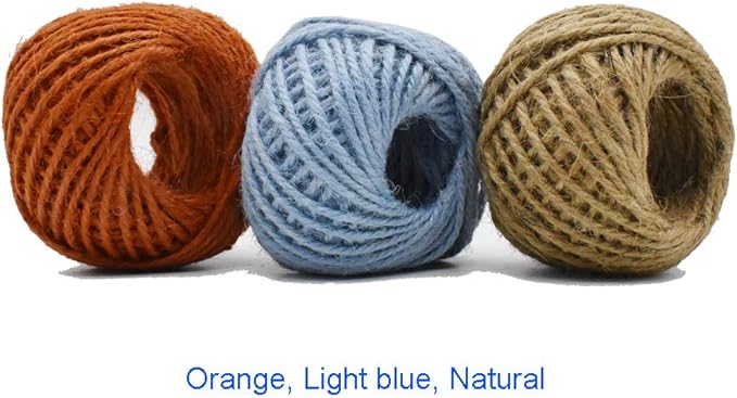 12 Color Jute Twine Natural Jute String 2mm 3 Ply for Artworks, DIY Crafts, Gift Wrapping & Embellishments - 33 Yard per Roll