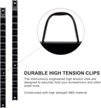 CASOMAN 10 pcs Screwdriver Organizer and Wrench Organizer, Wall Mount, Hand Tool Holder, Plastic Rail Wrench Hanger with Clips
